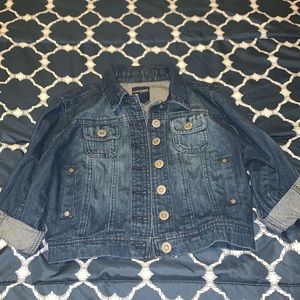 Crop dark wash Jean jacket
